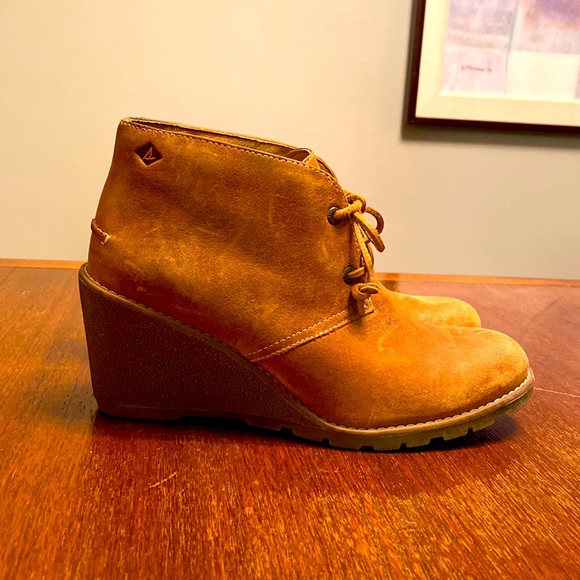 Sperry Top-sider Harlow Leather Wedge Bootie US 7.5 - Picture 2 of 10